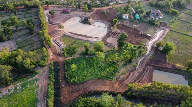 The Suwan Organic Farmstay from the sky