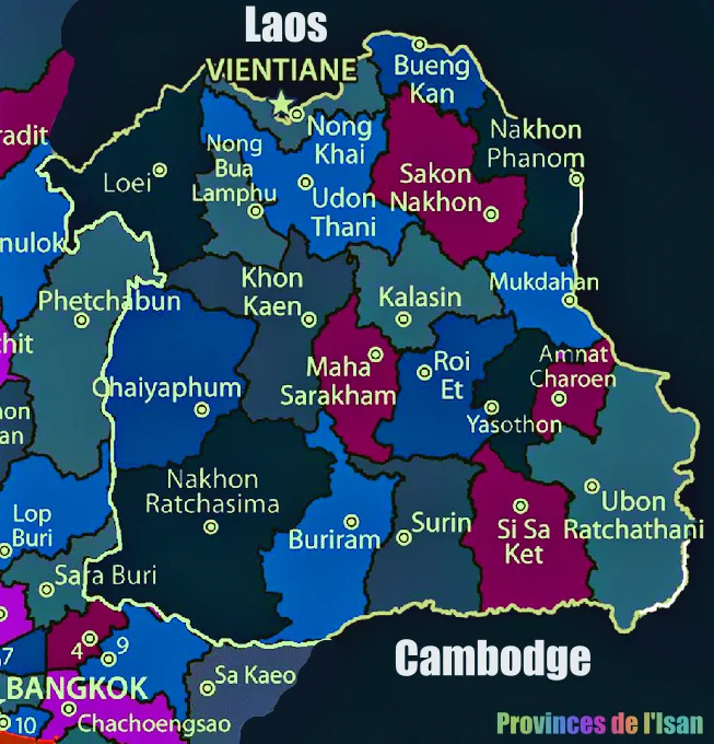La région de l'Isan en Thaïlande