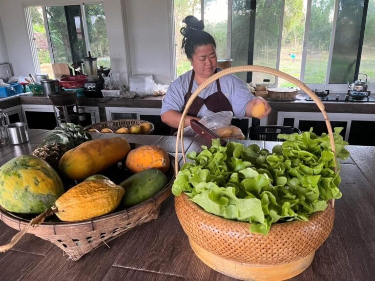 Les fruits et légumes de la Suwan Organic Farmstay